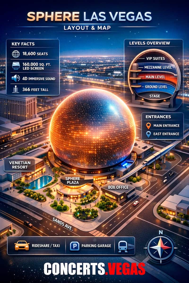 Sphere Las Vegas Layout and Map